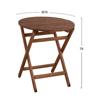 DIRECTOR'S TABLE LEMNOS SOLID BEECH WALNUT IMPREGNATION Ø70x76cm