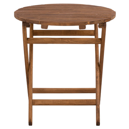 DIRECTOR'S TABLE LEMNOS SOLID BEECH WALNUT IMPREGNATION Ø70x76cm