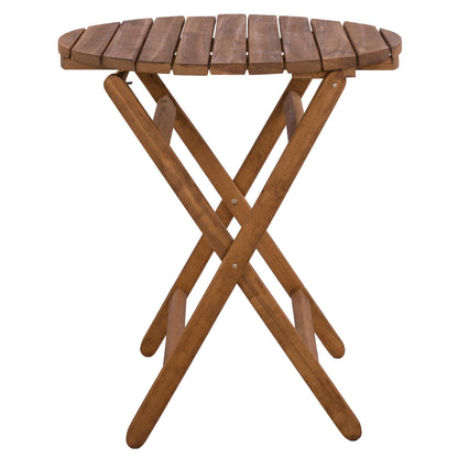 DIRECTOR'S TABLE LEMNOS SOLID BEECH WALNUT IMPREGNATION Ø70x76cm