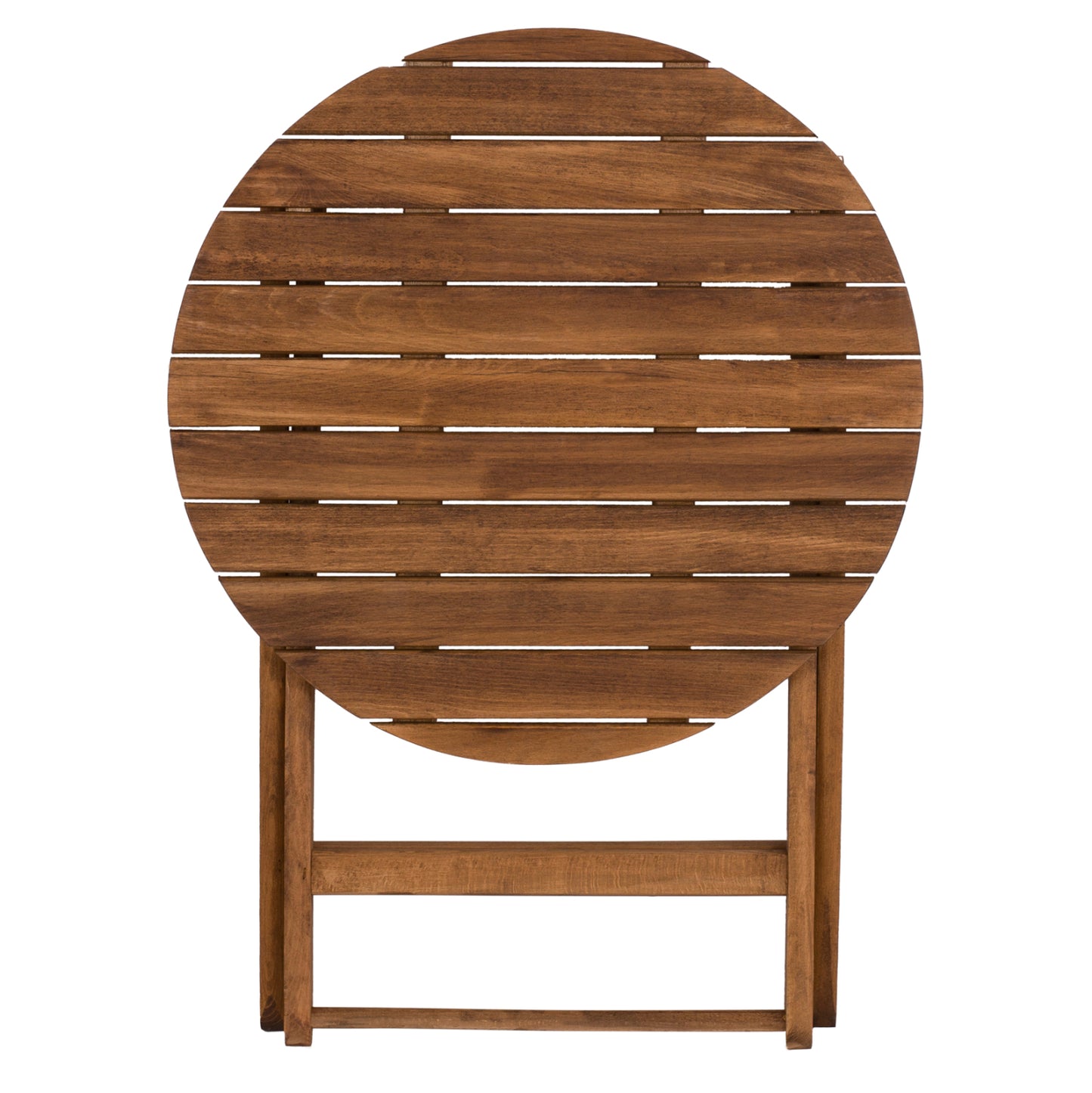 DIRECTOR'S TABLE LEMNOS SOLID BEECH WALNUT IMPREGNATION Ø70x76cm