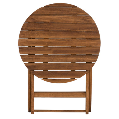 DIRECTOR'S TABLE LEMNOS SOLID BEECH WALNUT IMPREGNATION Ø70x76cm