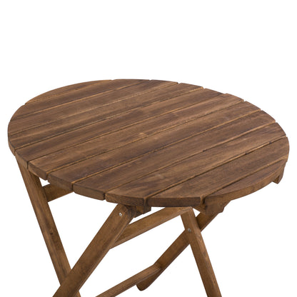 DIRECTOR'S TABLE LEMNOS SOLID BEECH WALNUT IMPREGNATION Ø70x76cm