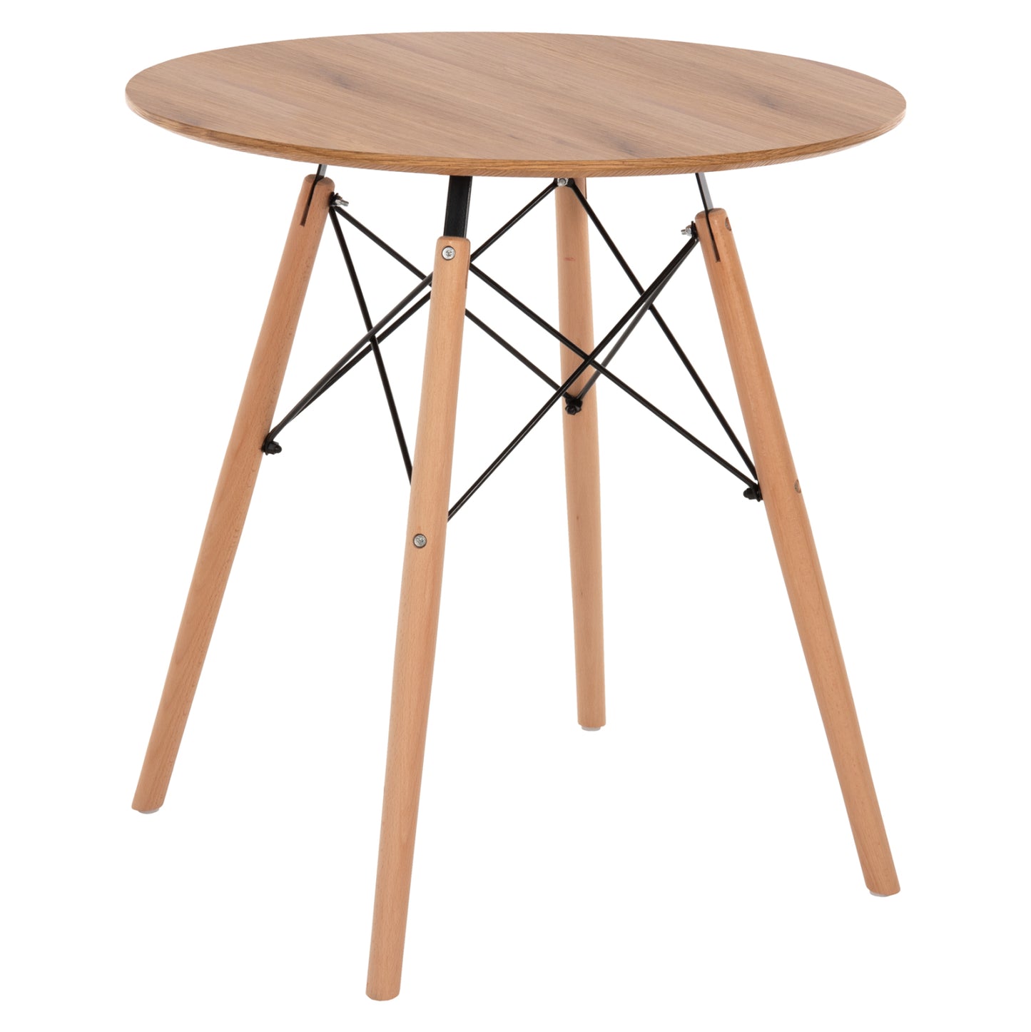 ΤΡΑΠΕΖΙ MINIMAL ΣΤΡΟΓΓΥΛΟ MDF ΣΕ ΦΥΣΙΚΟ ΠΟΔΙΑ ΟΞΙΑΣ ΦΥΣΙΚΟ Φ80x72