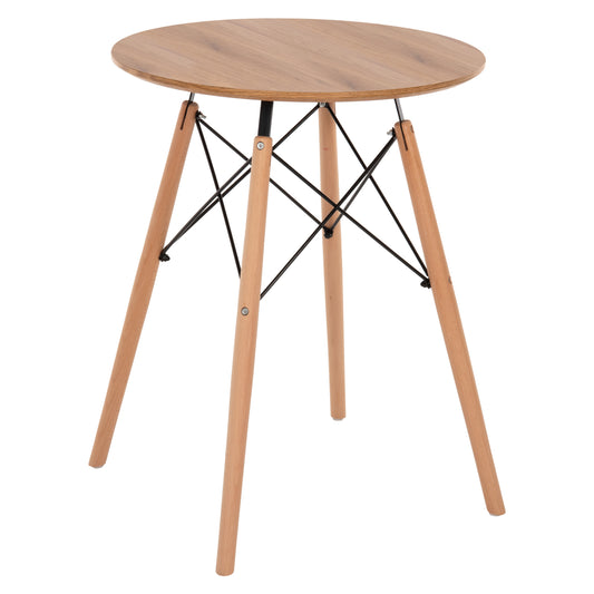 ΤΡΑΠΕΖΙ ΣΤΡΟΓΓΥΛΟ MINIMAL ΦΥΣΙΚΟ ΧΡΩΜΑ MDF ΠΟΔΙΑ ΟΞΙΑΣ ΣΕ ΦΥΣΙΚΟ ΧΡΩΜΑ Φ60x76