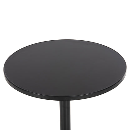 ΤΡΑΠΕΖΙ ΣΤΡΟΓΓΥΛΟ GOSS HM5974.01 ΑΛΟΥΜΙΝΙΟ ΜΑΥΡΟ Φ60x70Υεκ.