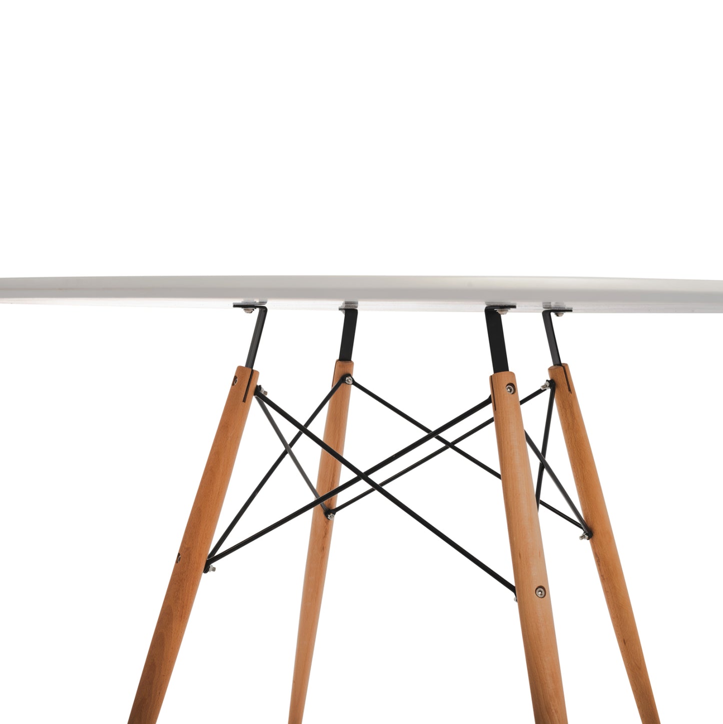 ΤΡΑΠΕΖΙ MINIMAL ΣΤΡΟΓΓΥΛΟ MDF ΣΕ ΛΕΥΚΟ ΠΟΔΙΑ ΟΞΙΑΣ ΣΕ ΦΥΣΙΚΟ Φ120x75