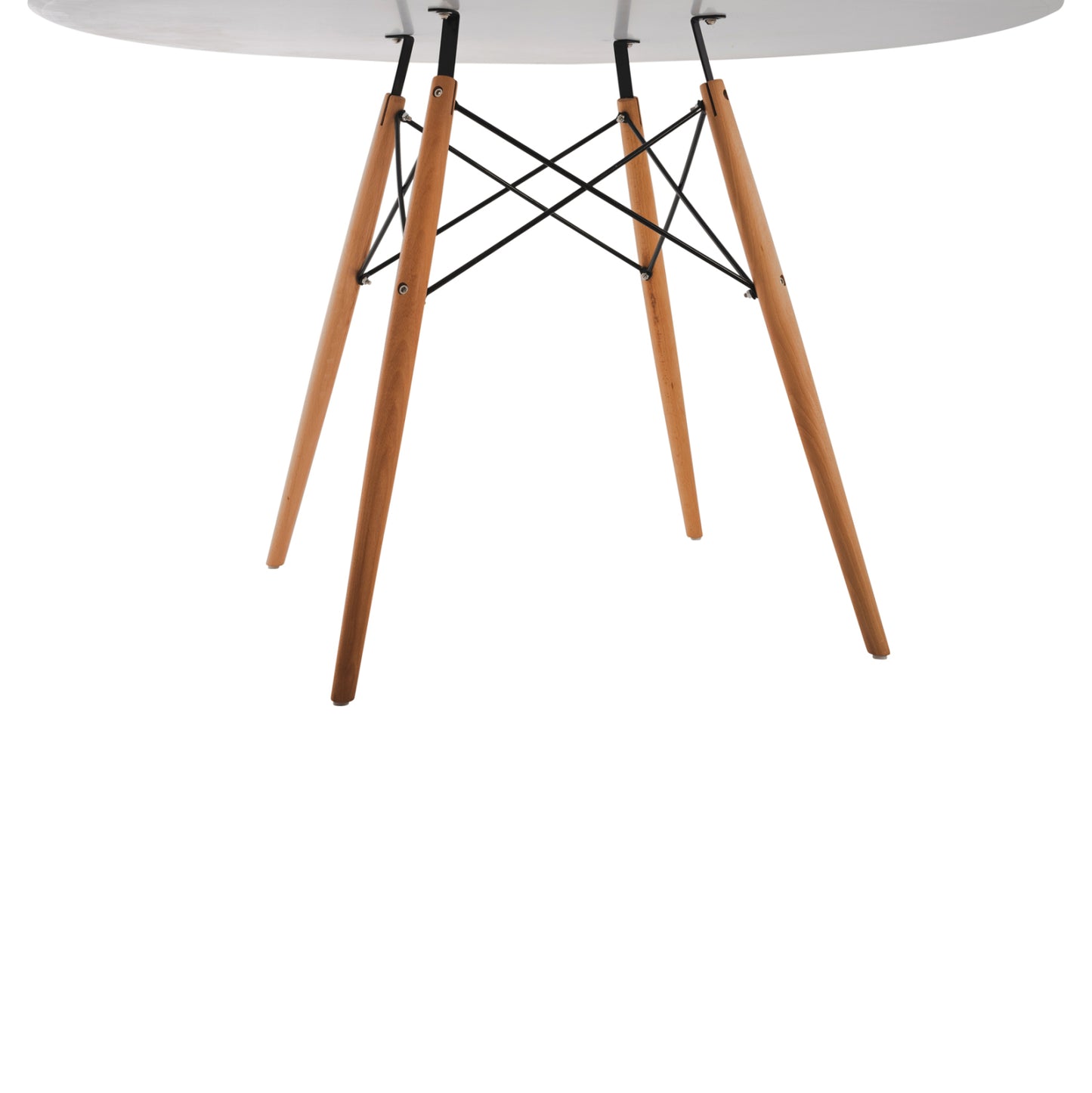 ΤΡΑΠΕΖΙ MINIMAL ΣΤΡΟΓΓΥΛΟ MDF ΣΕ ΛΕΥΚΟ ΠΟΔΙΑ ΟΞΙΑΣ ΣΕ ΦΥΣΙΚΟ Φ120x75