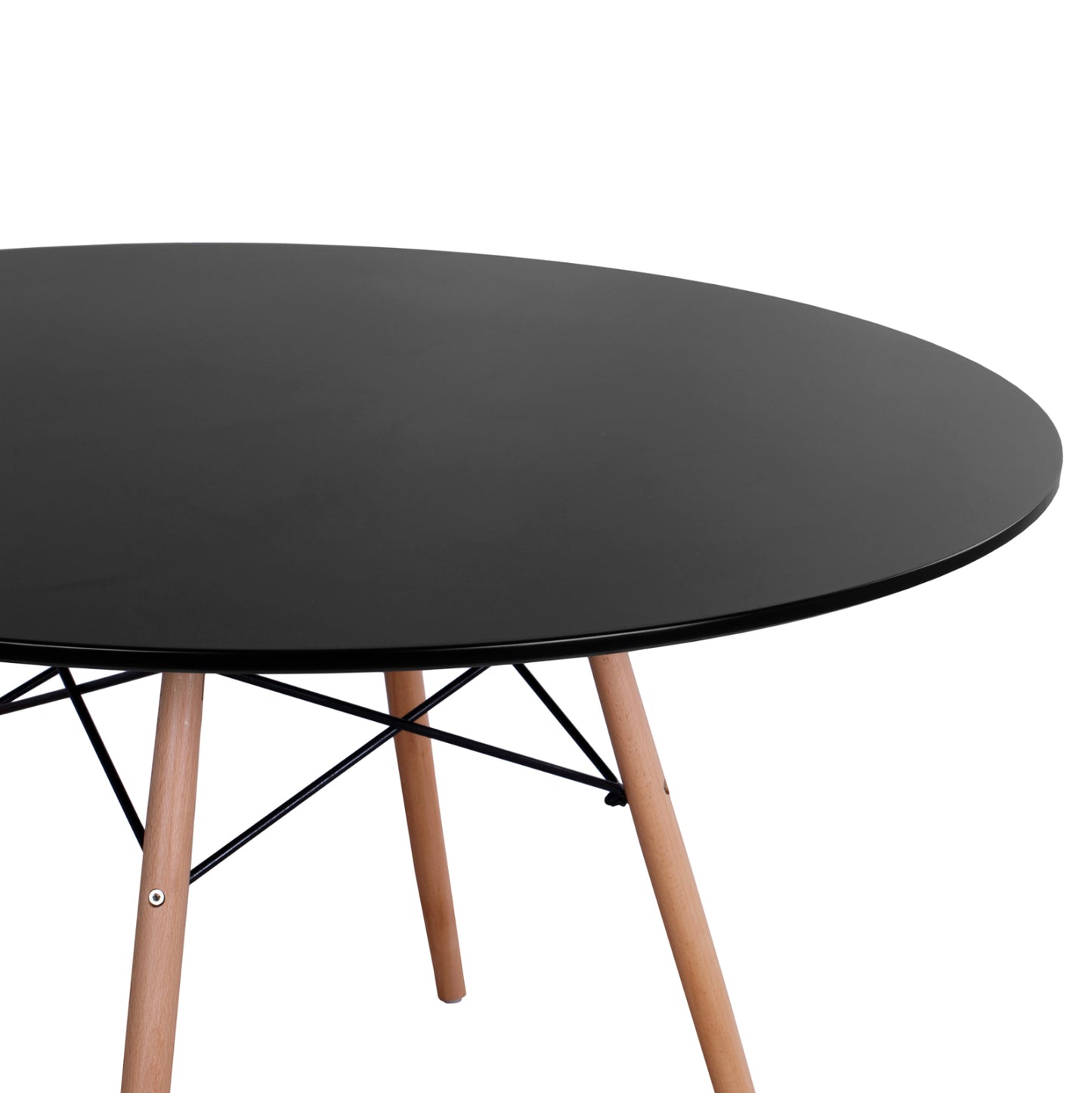 ΤΡΑΠΕΖΙ MINIMAL ΣΤΡΟΓΓΥΛΟ MDF ΣΕ ΜΑΥΡΟ ΠΟΔΙΑ ΟΞΙΑΣ ΣΕ ΦΥΣΙΚΟ Φ120x74