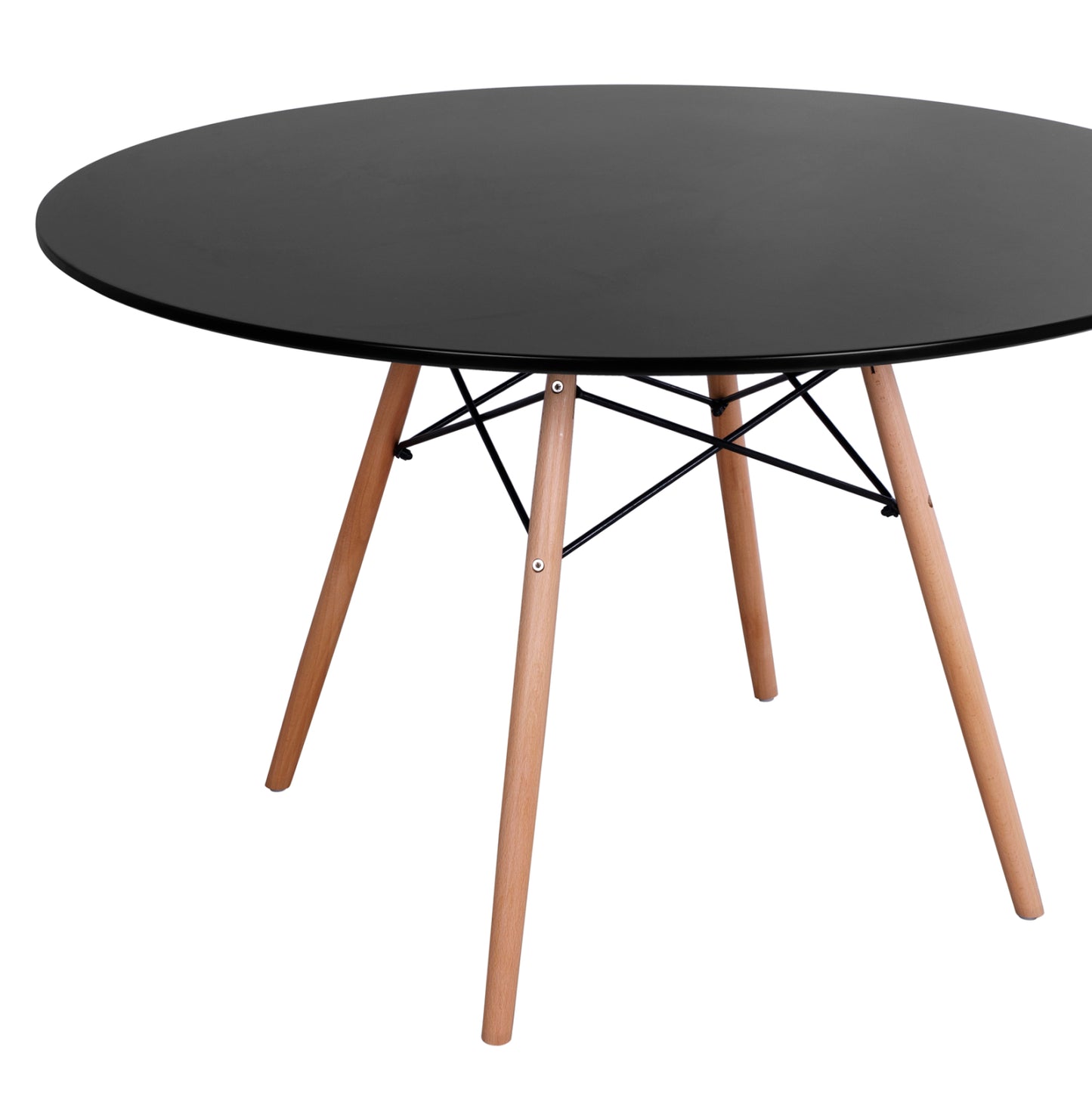 ΤΡΑΠΕΖΙ MINIMAL ΣΤΡΟΓΓΥΛΟ MDF ΣΕ ΜΑΥΡΟ ΠΟΔΙΑ ΟΞΙΑΣ ΣΕ ΦΥΣΙΚΟ Φ120x74