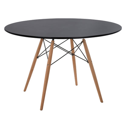 ΤΡΑΠΕΖΙ MINIMAL ΣΤΡΟΓΓΥΛΟ MDF ΣΕ ΜΑΥΡΟ ΠΟΔΙΑ ΟΞΙΑΣ ΣΕ ΦΥΣΙΚΟ Φ120x74