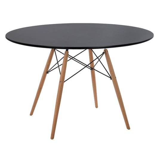 ΤΡΑΠΕΖΙ MINIMAL ΣΤΡΟΓΓΥΛΟ MDF ΣΕ ΜΑΥΡΟ ΠΟΔΙΑ ΟΞΙΑΣ ΣΕ ΦΥΣΙΚΟ Φ120x74
