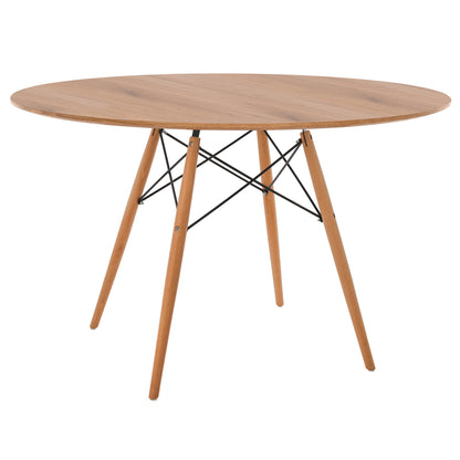 ΤΡΑΠΕΖΙ MINIMAL ΣΤΡΟΓΓΥΛΟ MDF ΣΕ ΦΥΣΙΚΟ ΠΟΔΙΑ ΟΞΙΑΣ ΣΕ ΦΥΣΙΚΟ Φ120x75