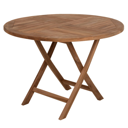 TABLE ROUND KENDALL FOLDING TEAK WOOD IN NATURAL COLOR Φ106x73,5