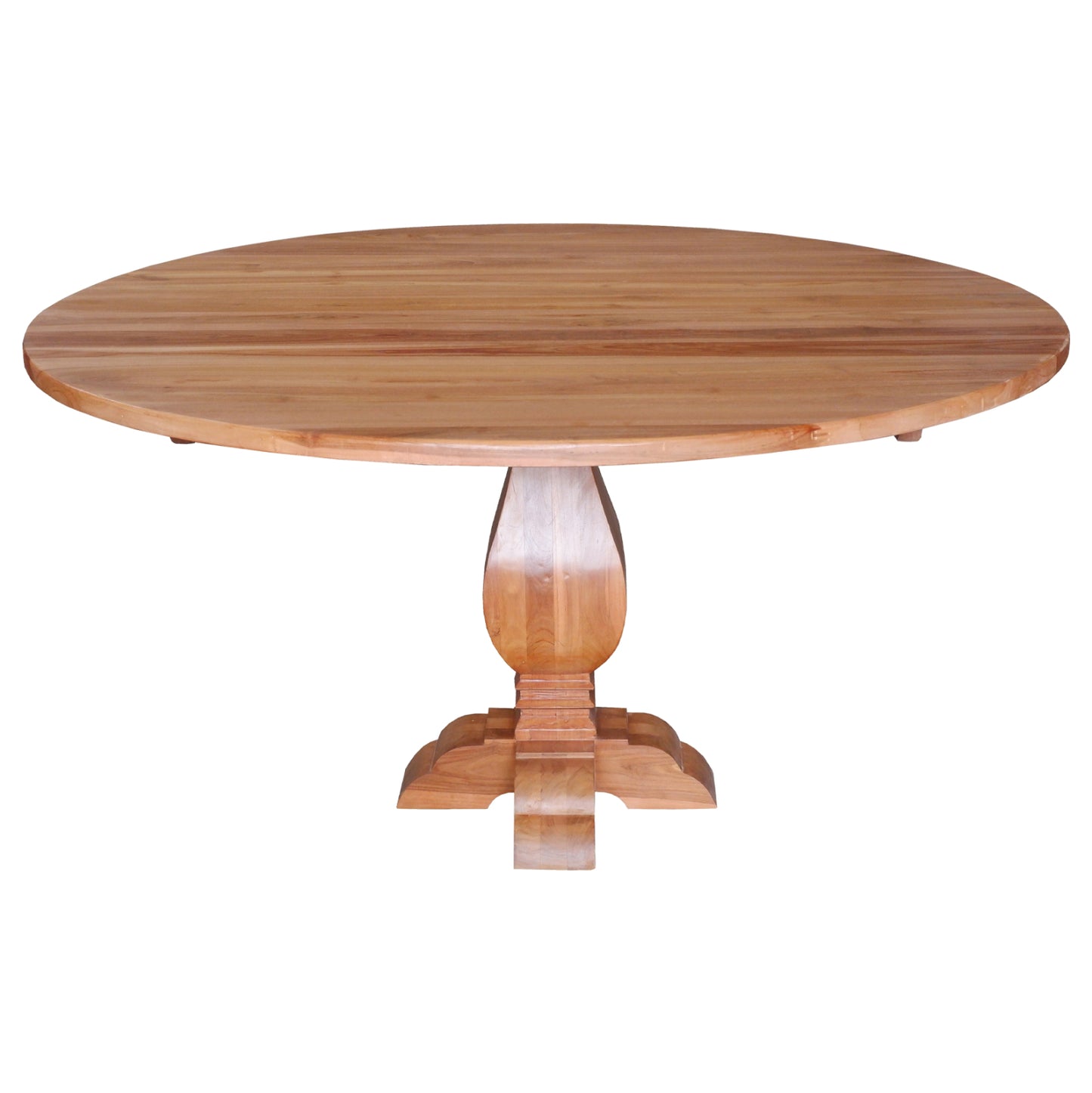 ROUND TABLE VEDU TEAK WOOD CARVED LEG F150x78