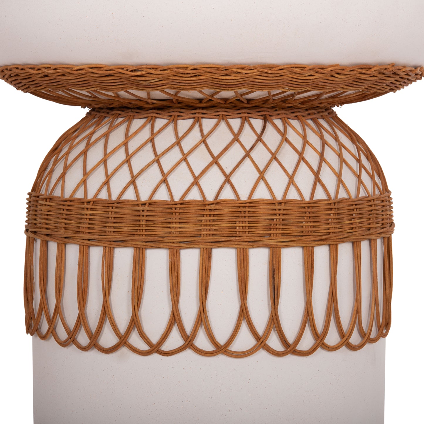 ΒΟΗΘΗΤΙΚΟ ΤΡΑΠΕΖΙ PRILEP FIBER CEMENT ΛΕΥΚΟ & RATTAN Φ60x76,5