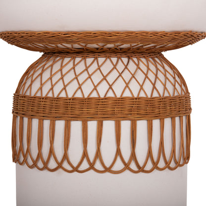 ΒΟΗΘΗΤΙΚΟ ΤΡΑΠΕΖΙ PRILEP FIBER CEMENT ΛΕΥΚΟ & RATTAN Φ60x76,5