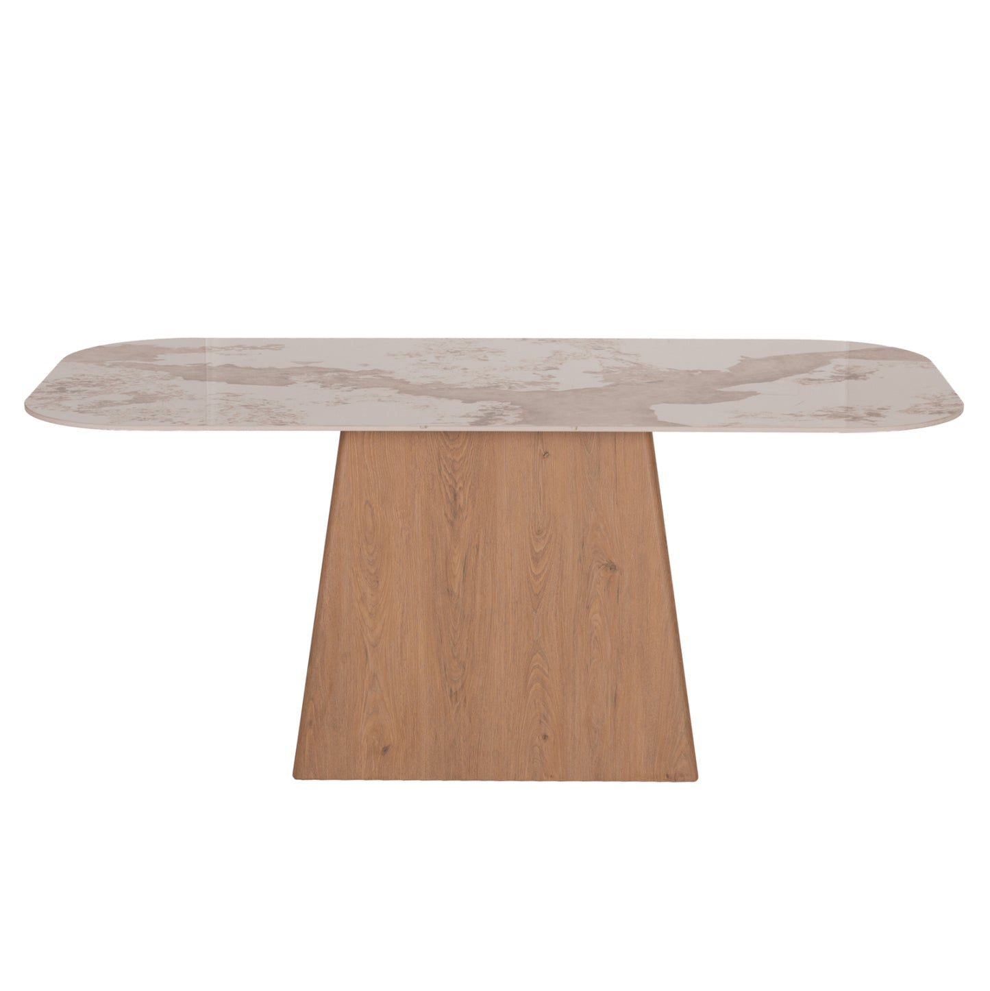 DINING TABLE NORDU MDF BASE IN NATURAL CERAMIC TOP 180x90x76