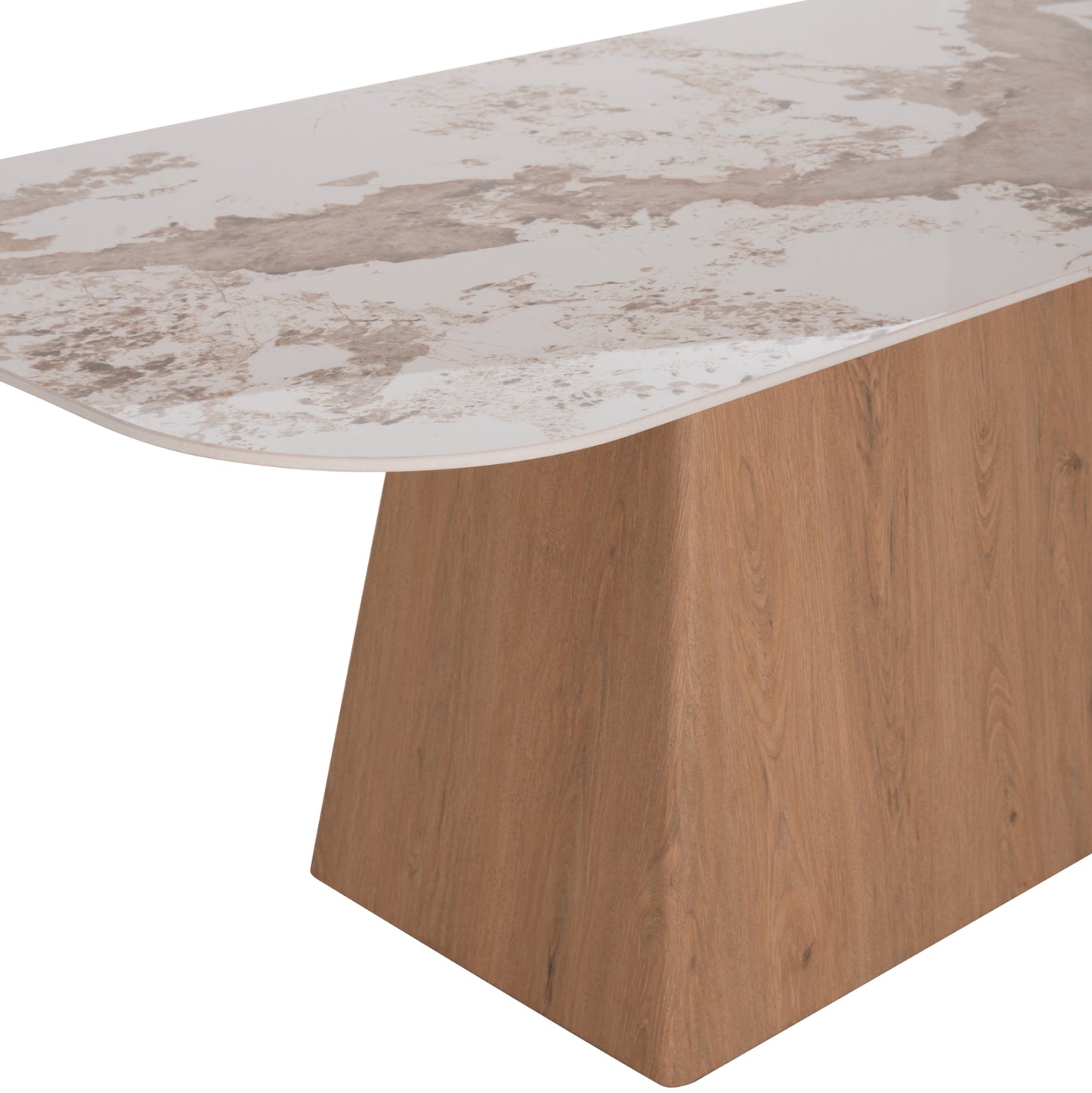 DINING TABLE NORDU MDF BASE IN NATURAL CERAMIC TOP 180x90x76