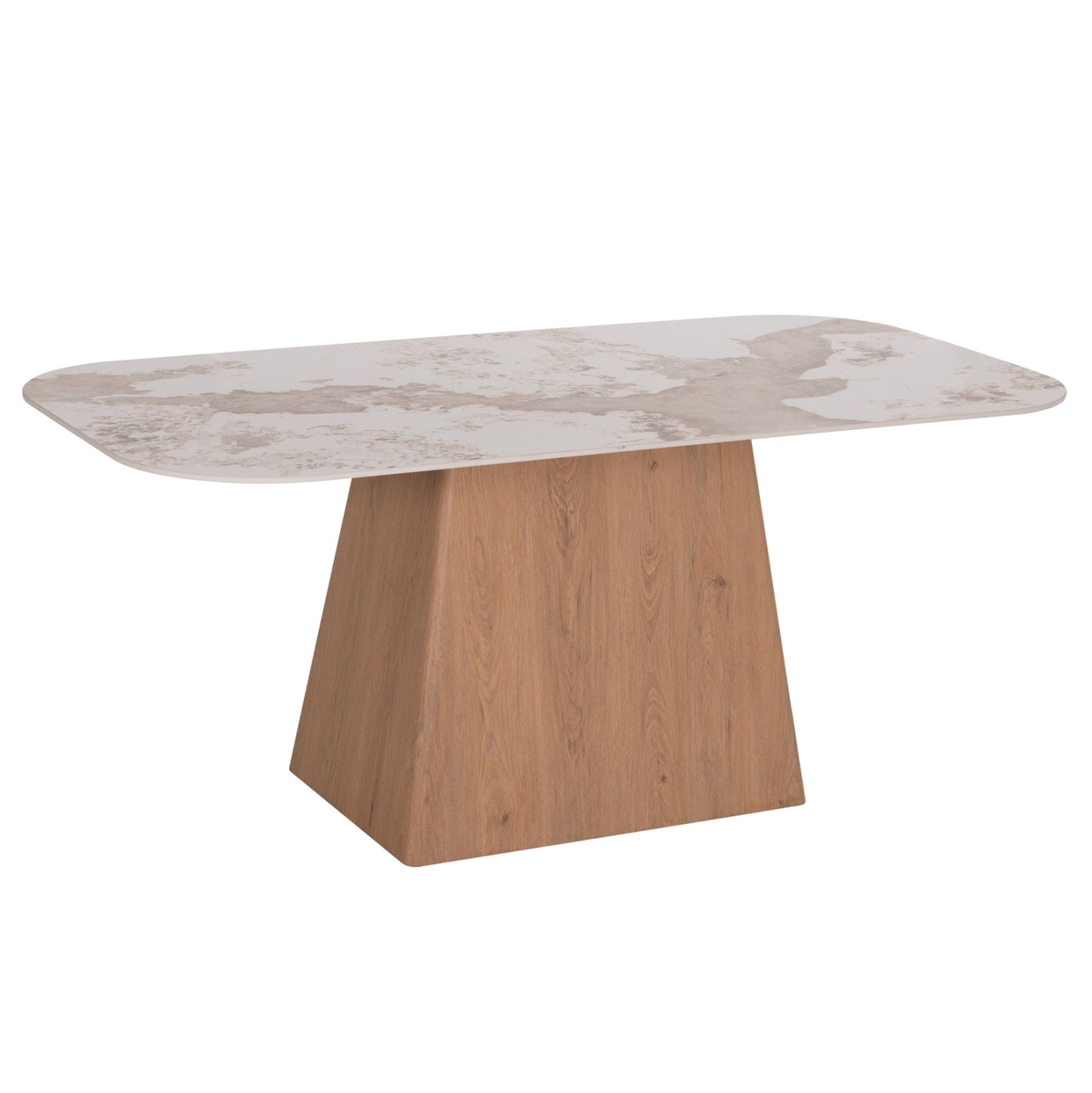 DINING TABLE NORDU MDF BASE IN NATURAL CERAMIC TOP 180x90x76