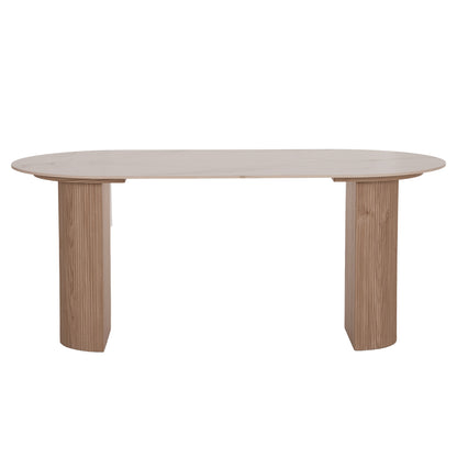 DINING TABLE MELLOW MDF LEGS IN NATURAL CERAMIC TOP 180x90x76