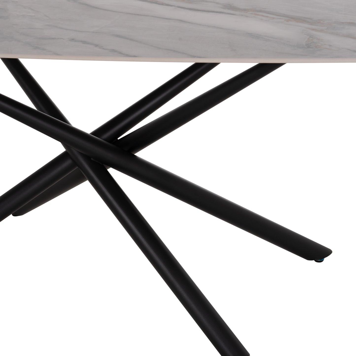 ISKA DINING TABLE CERAMIC TOP IN WHITE/BROWN MARBLE 160x90x79