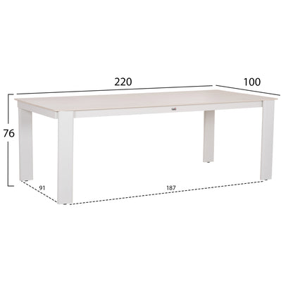 ΤΡΑΠΕΖΙ ΤΡΑΠΕΖΑΡΙΑΣ PUNDER ΚΡΕΜ ΑΛΟΥΜΙΝΙΟ-SINTERED STONE TOP 220x100x76