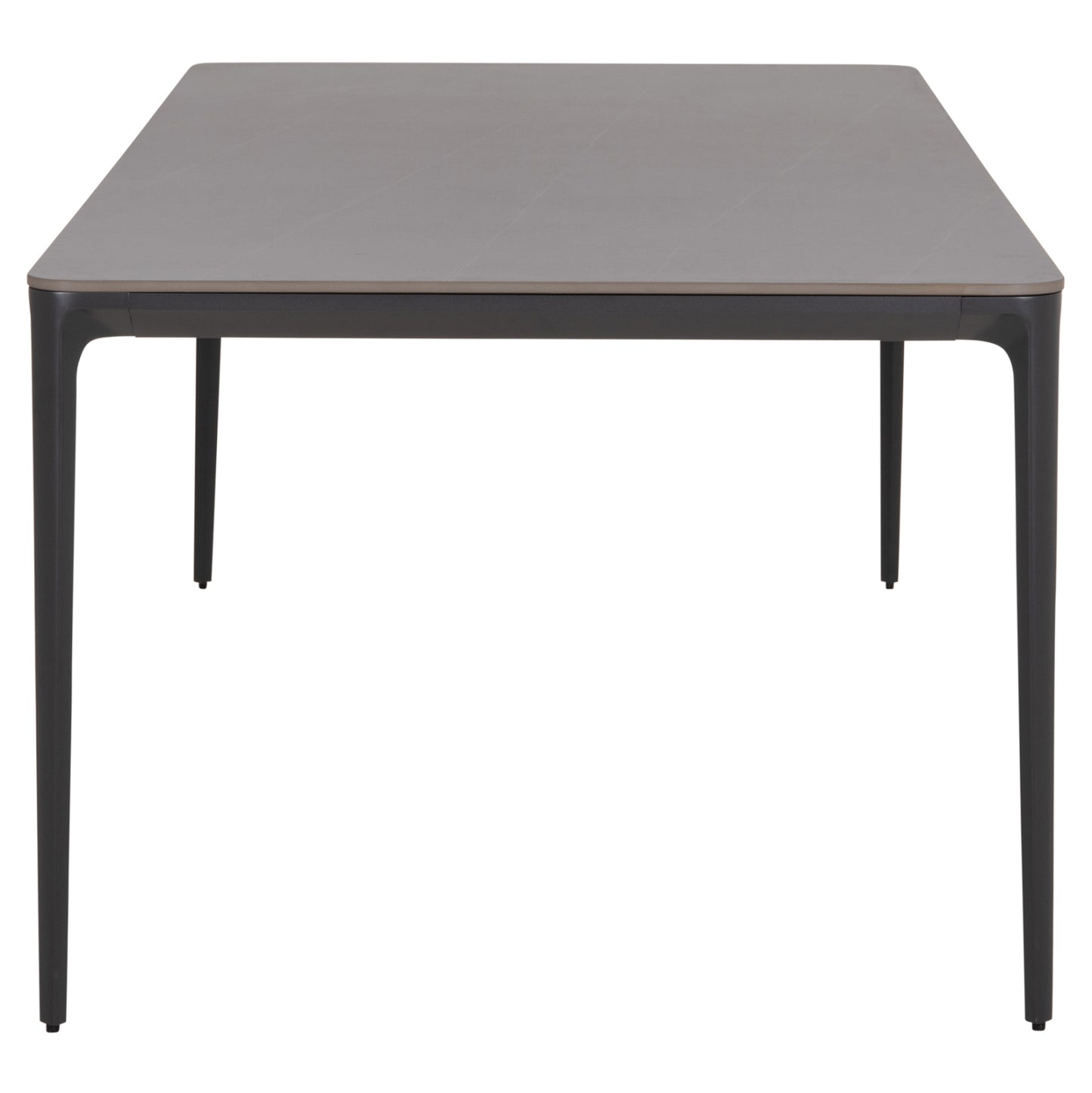ΤΡΑΠΕΖΙ ΤΡΑΠΕΖΑΡΙΑΣ STAD ΓΚΡΙ ΑΛΟΥΜΙΝΙΟ & SINTERED STONE TOP 180x90x74