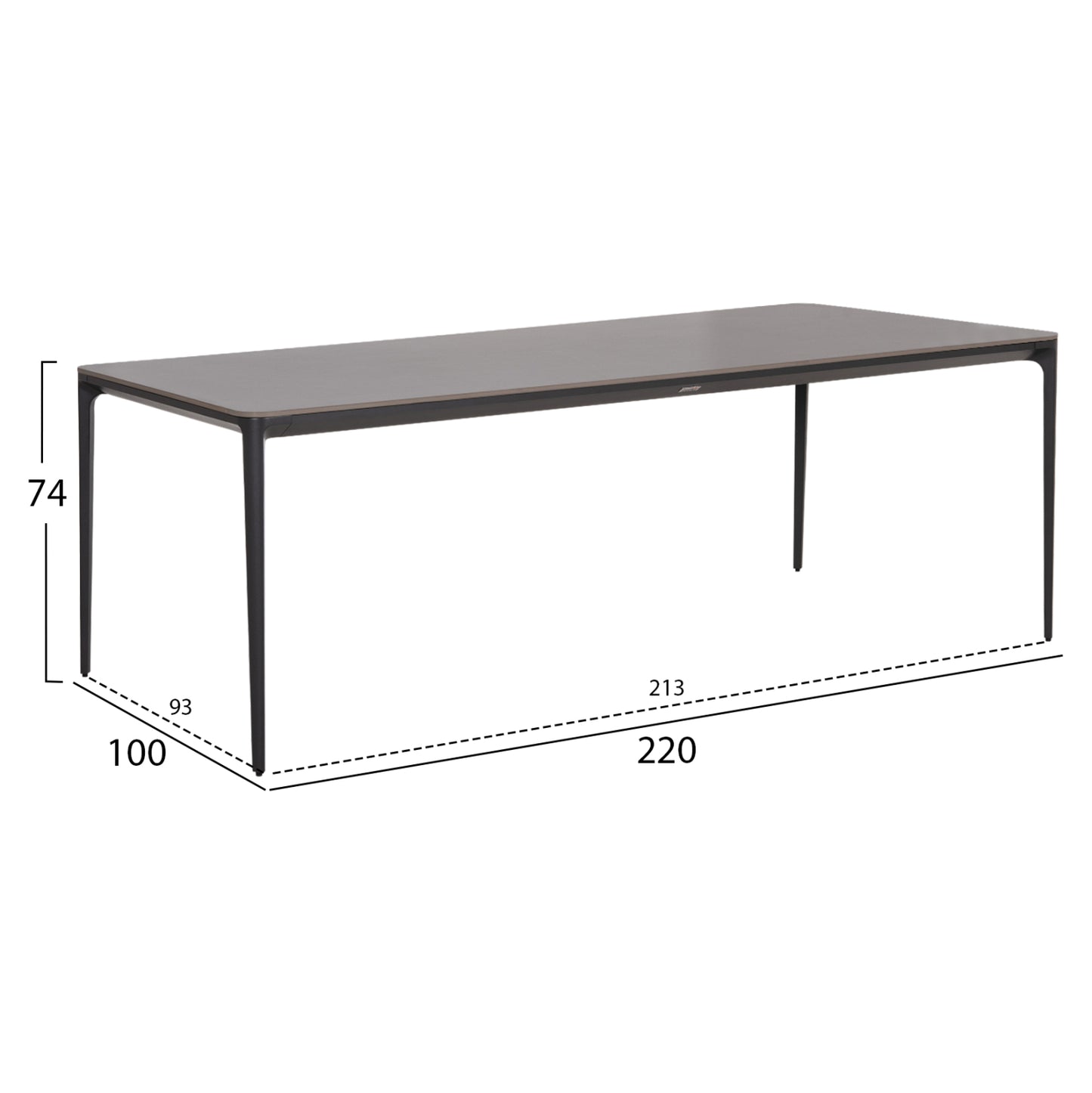 ΤΡΑΠΕΖΙ ΤΡΑΠΕΖΑΡΙΑΣ STAD ΓΚΡΙ ΑΛΟΥΜΙΝΙΟ & SINTERED STONE TOP 220x100x74