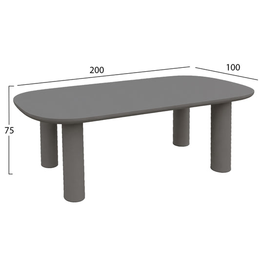 ΤΡΑΠΕΖΙ ΤΡΑΠΕΖΑΡΙΑΣ FIBER CEMENT KIORA ΓΚΡΙ 200x100x75