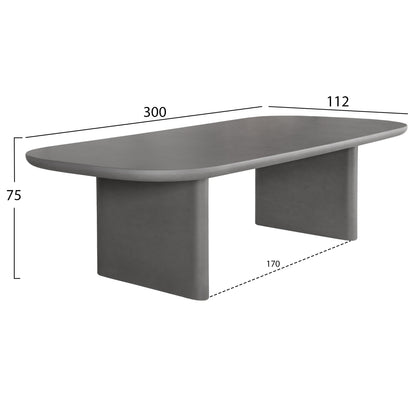 ΤΡΑΠΕΖΙ ΤΡΑΠΕΖΑΡΙΑΣ FIBER CEMENT AZAMI ΓΚΡΙ 300x112x75