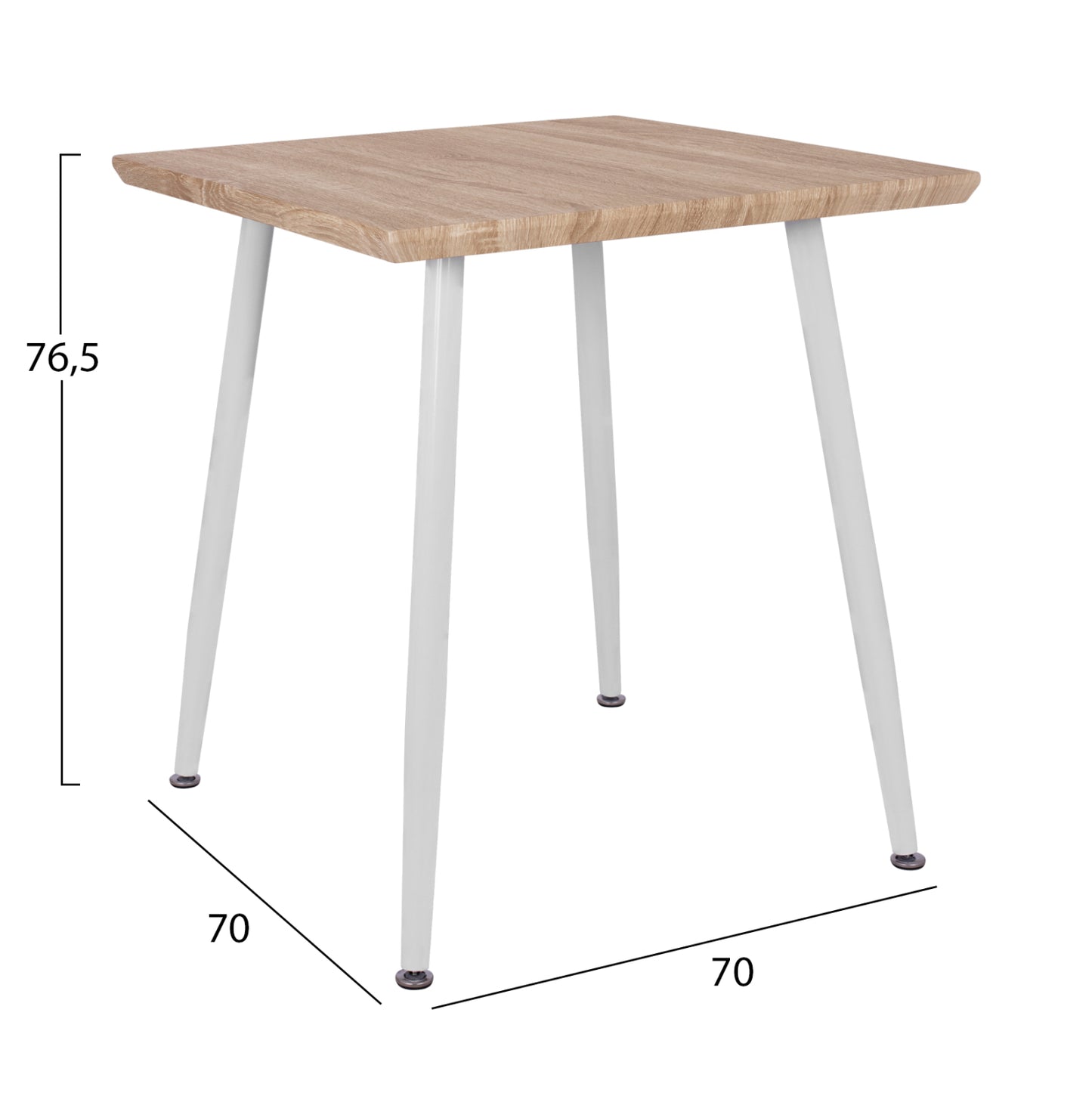 DINING TABLE PALOMA SONOMA WHITE LEGS 70x70x76.5