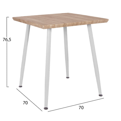 DINING TABLE PALOMA SONOMA WHITE LEGS 70x70x76.5
