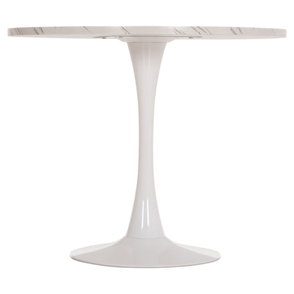 ΤΡΑΠΕΖΙ ΤΡΑΠΕΖΑΡΙΑΣ ROLLO ΣΤΡΟΓΓΥΛΟ WHITE MARBLE Φ90x74