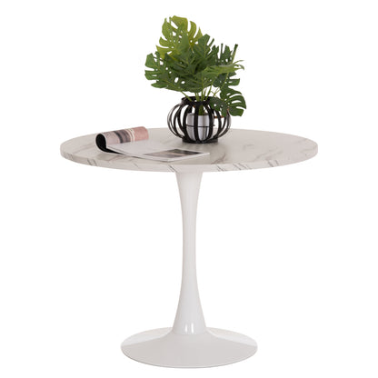 ΤΡΑΠΕΖΙ ΤΡΑΠΕΖΑΡΙΑΣ ROLLO ΣΤΡΟΓΓΥΛΟ WHITE MARBLE Φ90x74