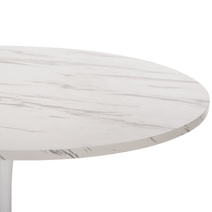 ΤΡΑΠΕΖΙ ΤΡΑΠΕΖΑΡΙΑΣ ROLLO ΣΤΡΟΓΓΥΛΟ WHITE MARBLE Φ120x74