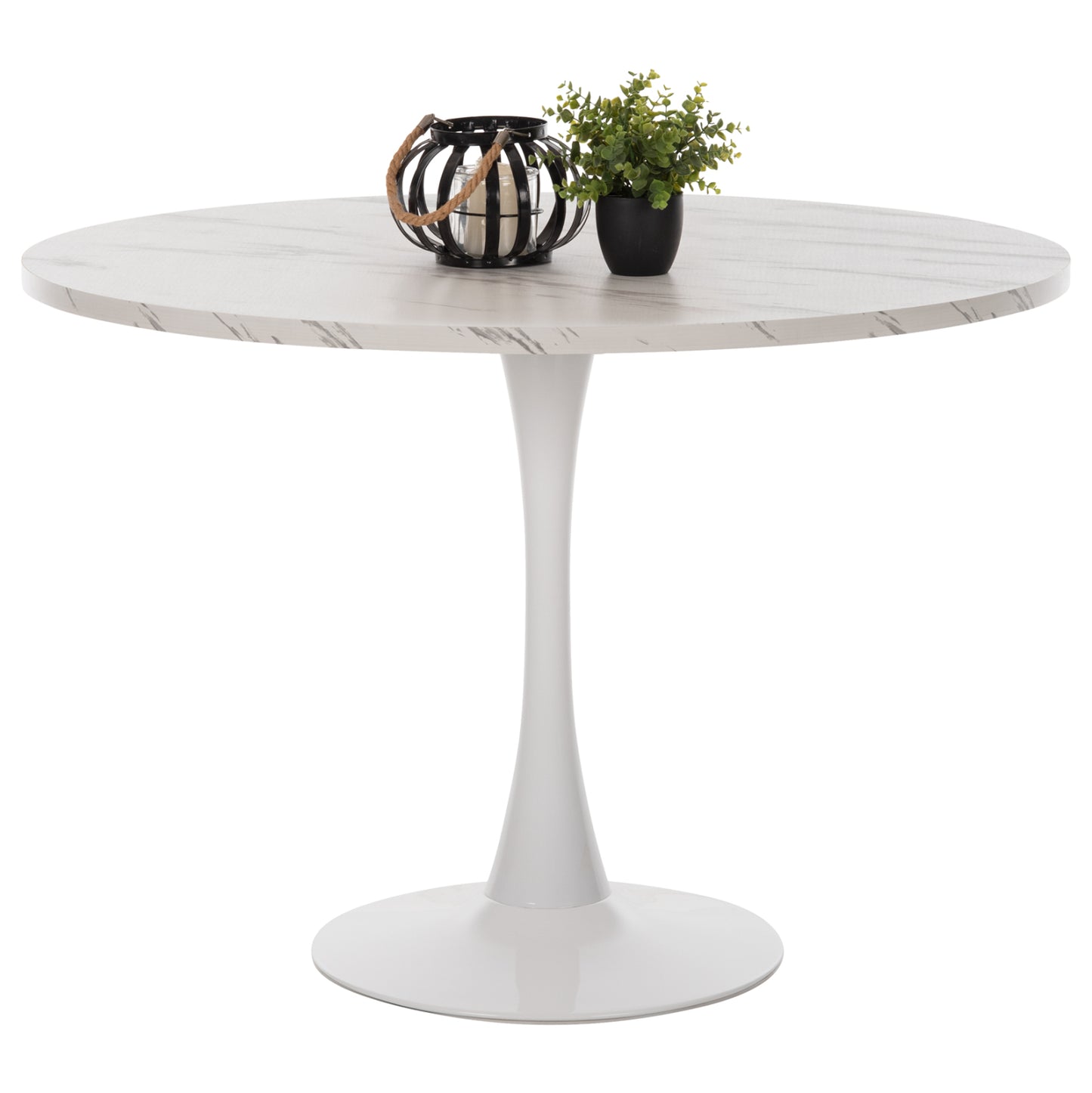 ΤΡΑΠΕΖΙ ΤΡΑΠΕΖΑΡΙΑΣ ROLLO ΣΤΡΟΓΓΥΛΟ WHITE MARBLE Φ120x74