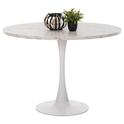 ΤΡΑΠΕΖΙ ΤΡΑΠΕΖΑΡΙΑΣ ROLLO ΣΤΡΟΓΓΥΛΟ WHITE MARBLE Φ120x74