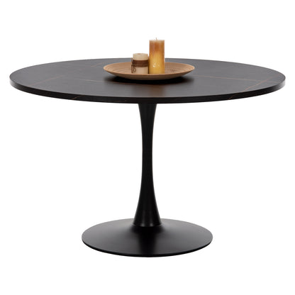 ΤΡΑΠΕΖΙ ΤΡΑΠΕΖΑΡΙΑΣ ROLLO ΣΤΡΟΓΓΥΛΟ BLACK MARBLE Φ120x74