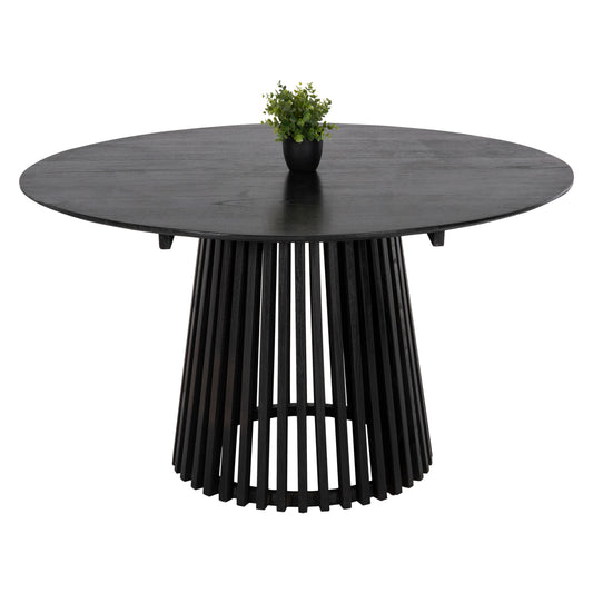 DINING TABLE FRANTZ SOLID MINDI WOOD IN BLACK Φ150x75