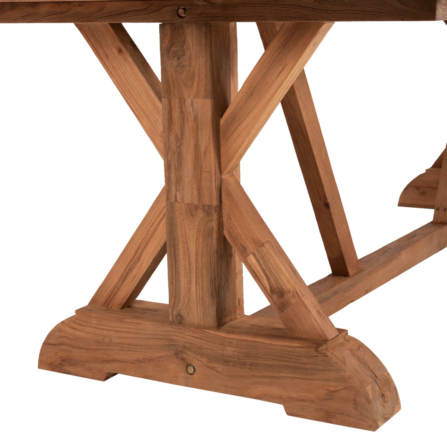 KRONOS DINING TABLE RECYCLED TEAK WOOD CROSS LEGS NATURAL 200x90x75