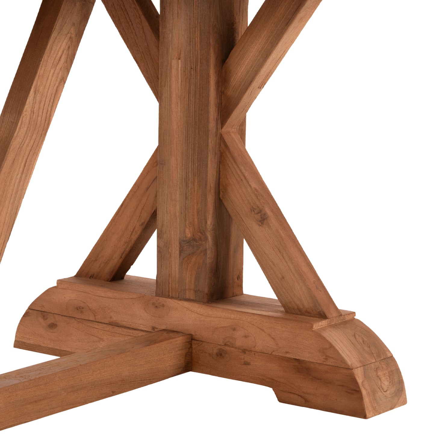 KRONOS DINING TABLE RECYCLED TEAK WOOD CROSS LEGS NATURAL 200x90x75