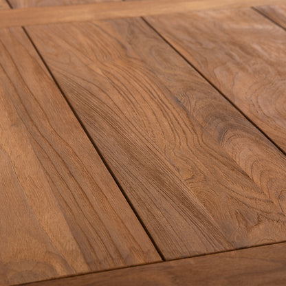 KRONOS DINING TABLE RECYCLED TEAK WOOD CROSS LEGS NATURAL 200x90x75