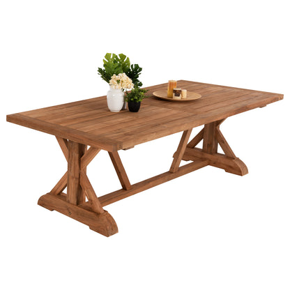 KRONOS DINING TABLE RECYCLED TEAK WOOD CROSS LEGS NATURAL 200x90x75