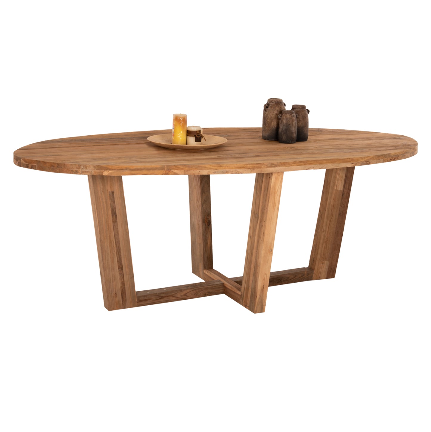 DINING TABLE CARIB OVAL RECYCLED TEAK 250x110x78
