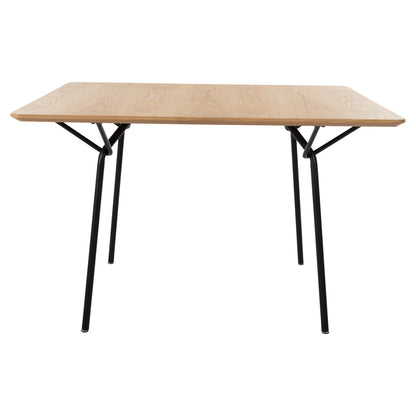 DINING TABLE TRENK MDF WITH OAK VENEER NATURAL BLACK METAL 120x120x75