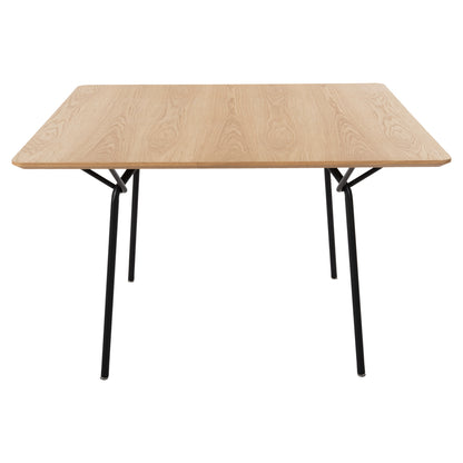 DINING TABLE TRENK MDF WITH OAK VENEER NATURAL BLACK METAL 120x120x75