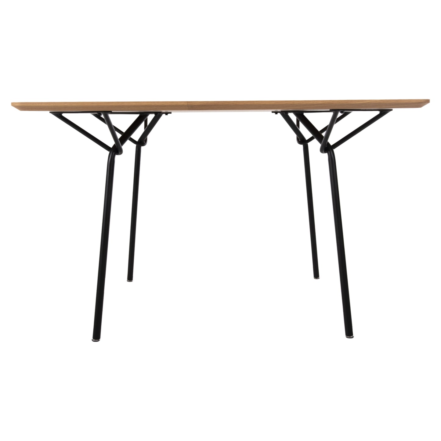 DINING TABLE TRENK MDF WITH OAK VENEER NATURAL BLACK METAL 120x120x75