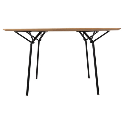 DINING TABLE TRENK MDF WITH OAK VENEER NATURAL BLACK METAL 120x120x75