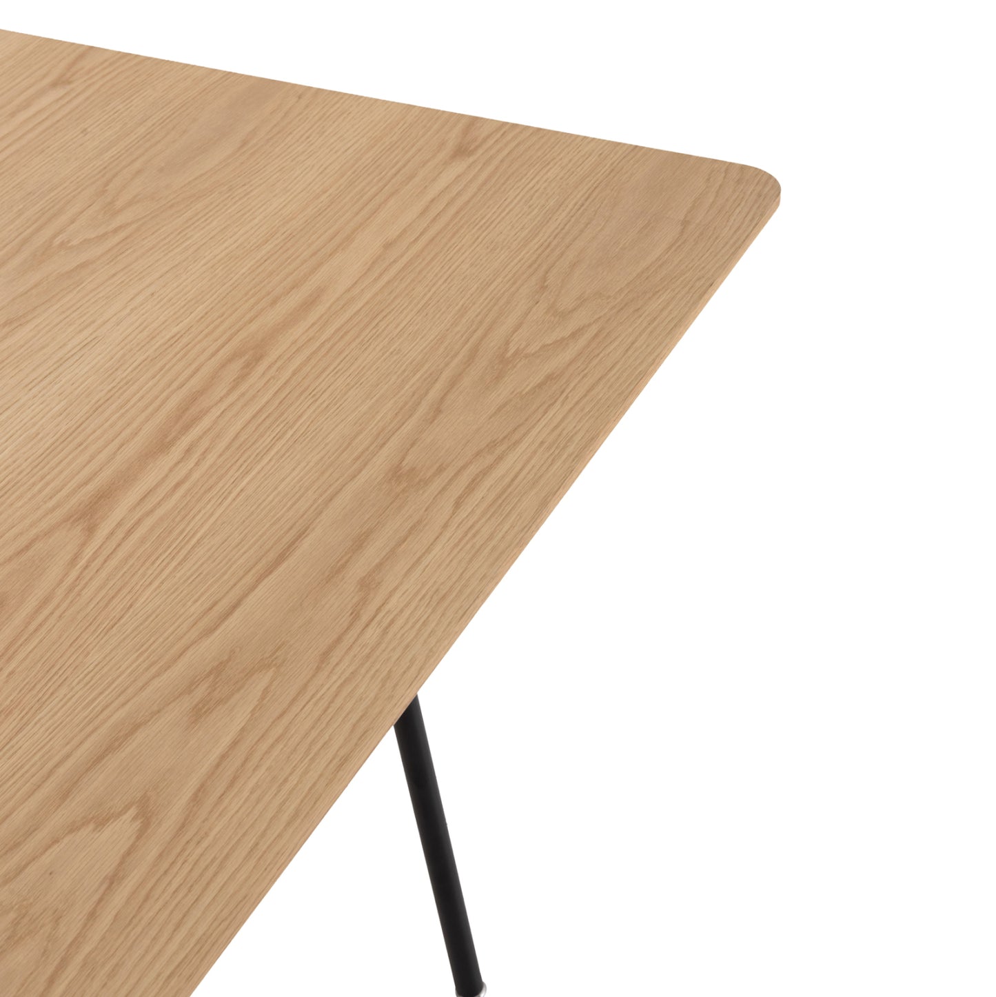 DINING TABLE TRENK MDF WITH OAK VENEER NATURAL BLACK METAL 120x120x75