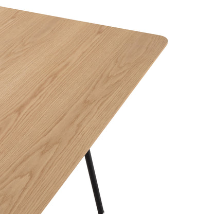 DINING TABLE TRENK MDF WITH OAK VENEER NATURAL BLACK METAL 120x120x75
